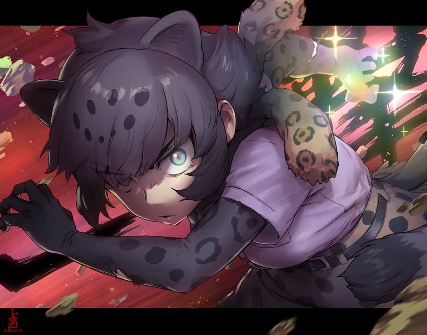 black jaguar (kemono friends and 1 more) drawn by ito_yoki