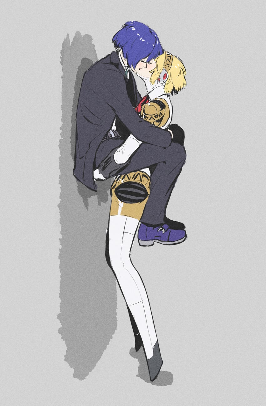 yuuki makoto and aigis (persona and 1 more) drawn by roviahc