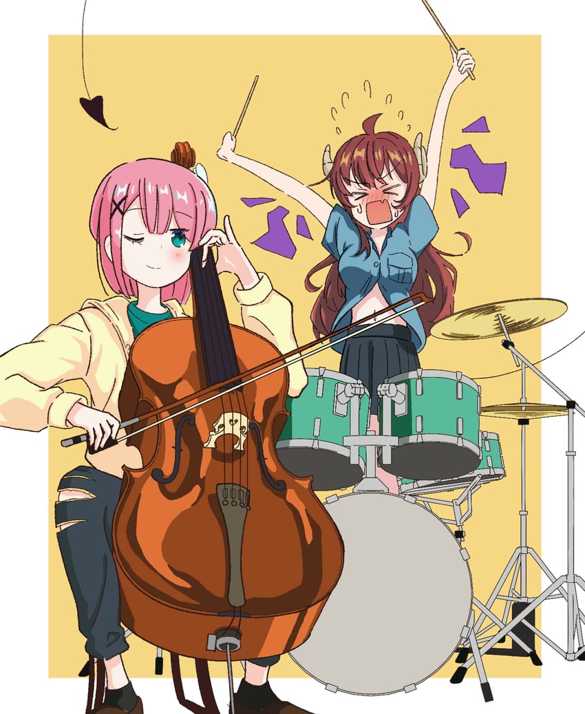 yoshida yuuko and chiyoda momo (machikado mazoku) drawn by goddess_palm