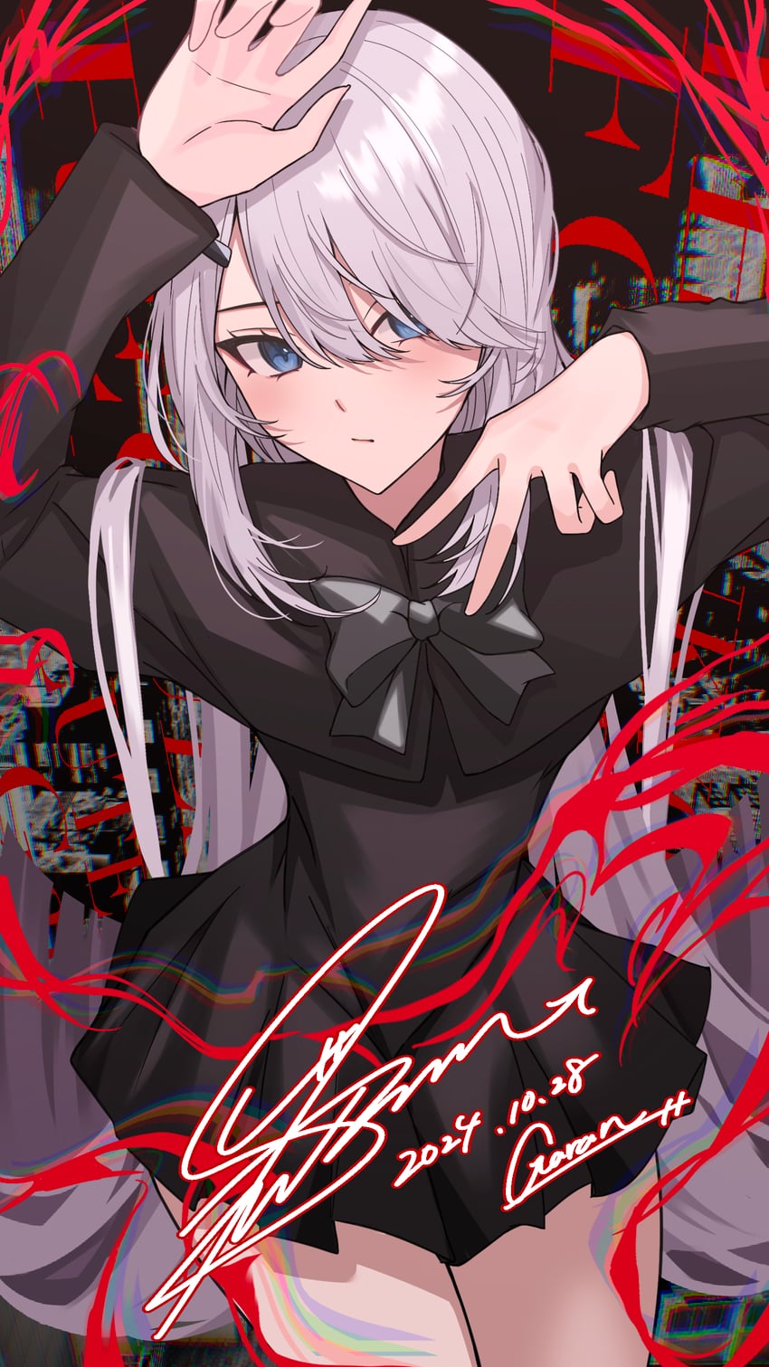 noir (indie virtual youtuber and 1 more) drawn by garan_(garan0502)