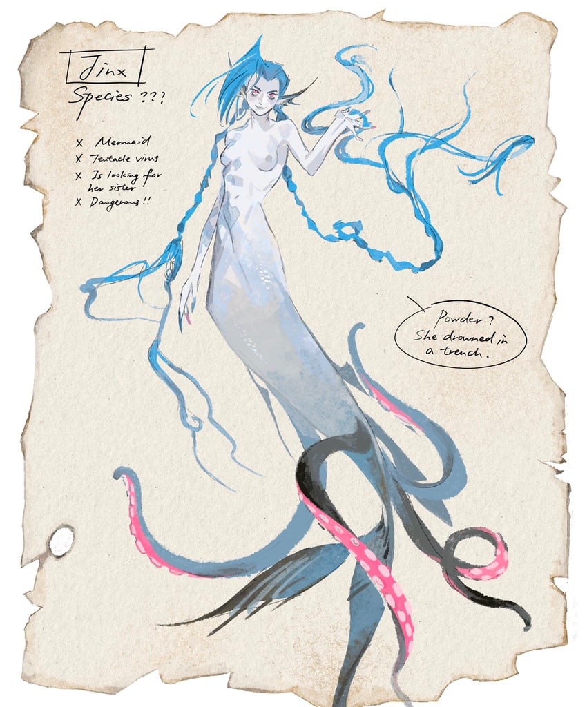 jinx and arcane jinx (league of legends and 1 more) drawn by runhorserun