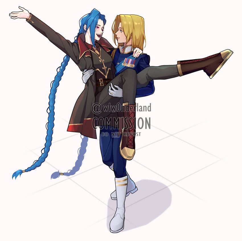 jinx, lux, and arcane jinx (league of legends and 1 more) drawn by wlw0nderland
