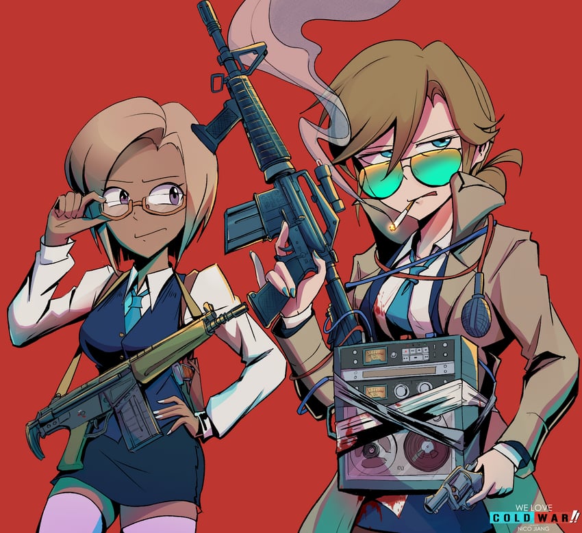 naomi bluebird and lynette duvalier (we love cold war) drawn by nico_jiang