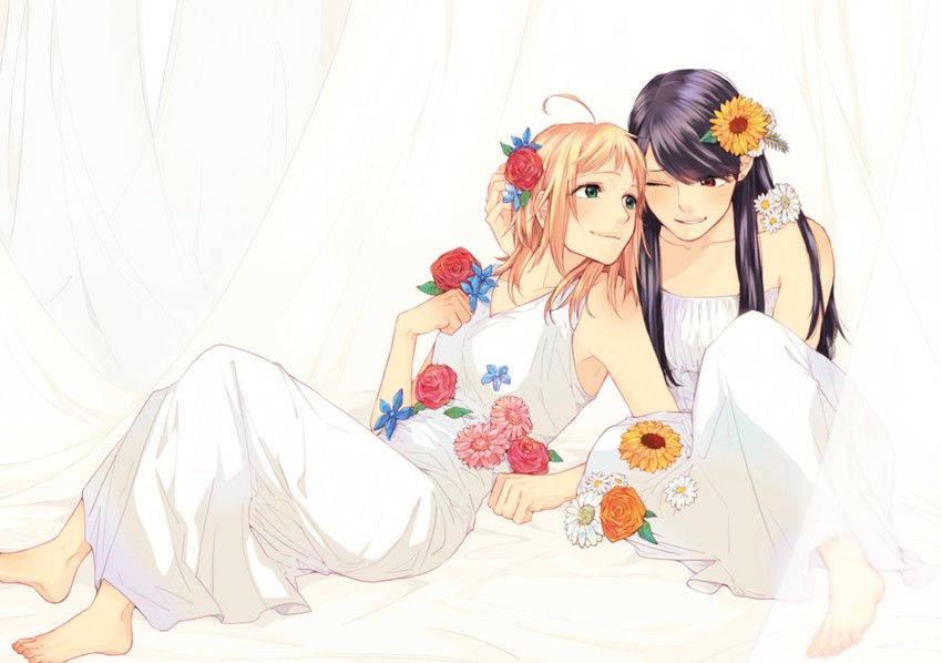 kazuki nanami and fujimura kaede (2dk g pen mezamashidokei) drawn by oosawa_yayoi