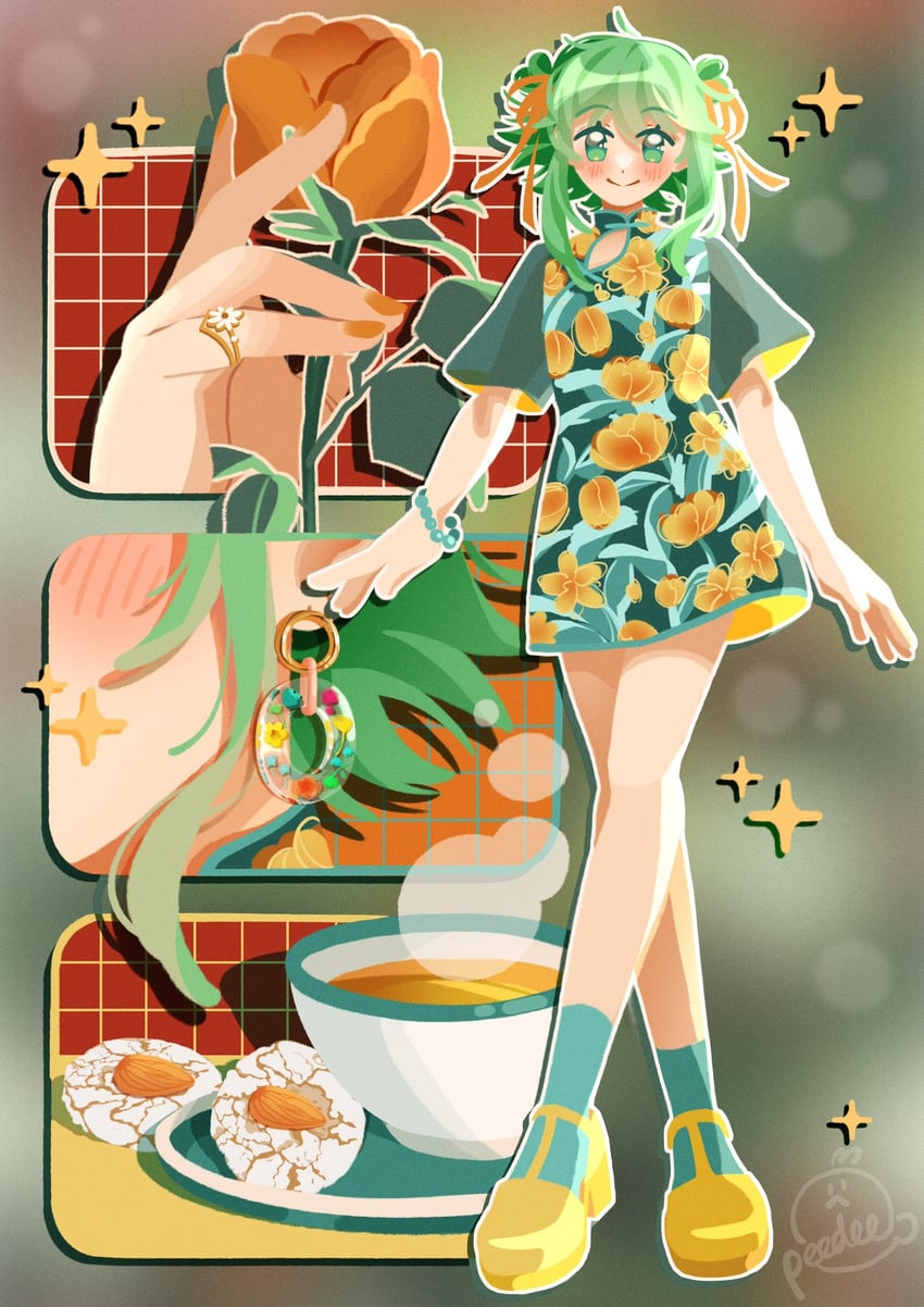 gumi (vocaloid and 1 more) drawn by peedee_(pidi)
