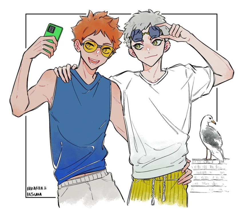 hinata shouyou and hoshiumi kourai (haikyuu!!) drawn by coco_(238243)