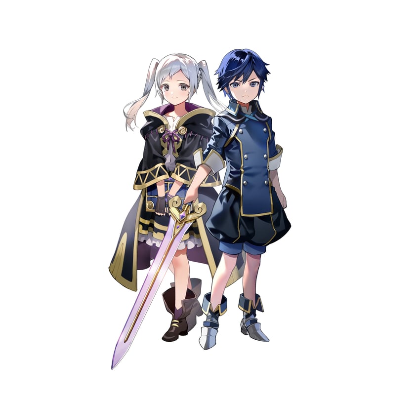 female robin and chrom (fire emblem and 2 more) drawn by hiiragi_akio