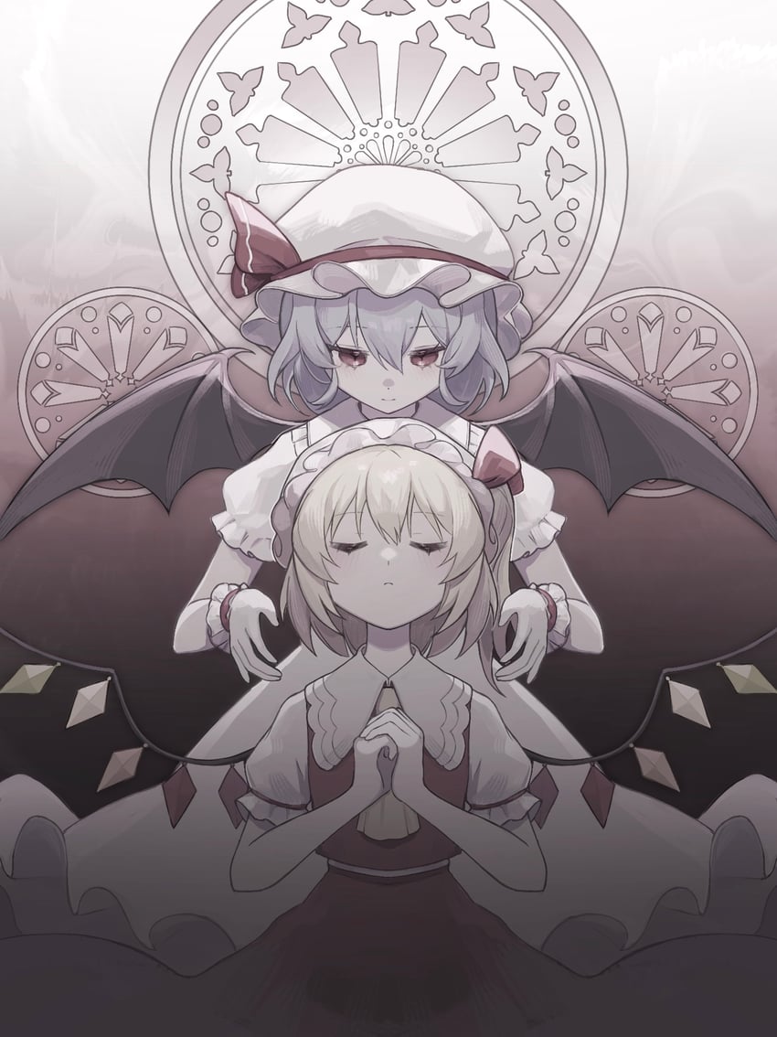 remilia scarlet and flandre scarlet (touhou) drawn by rcs_4