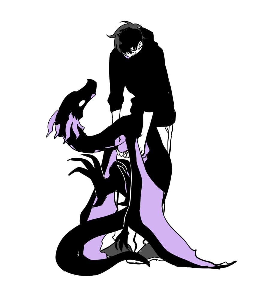sung jin-woo and kaisel (solo leveling) drawn by 8mo10
