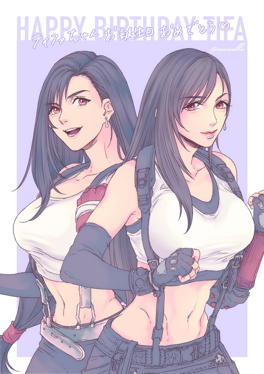 tifa lockhart (final fantasy and 2 more) drawn by newwellie