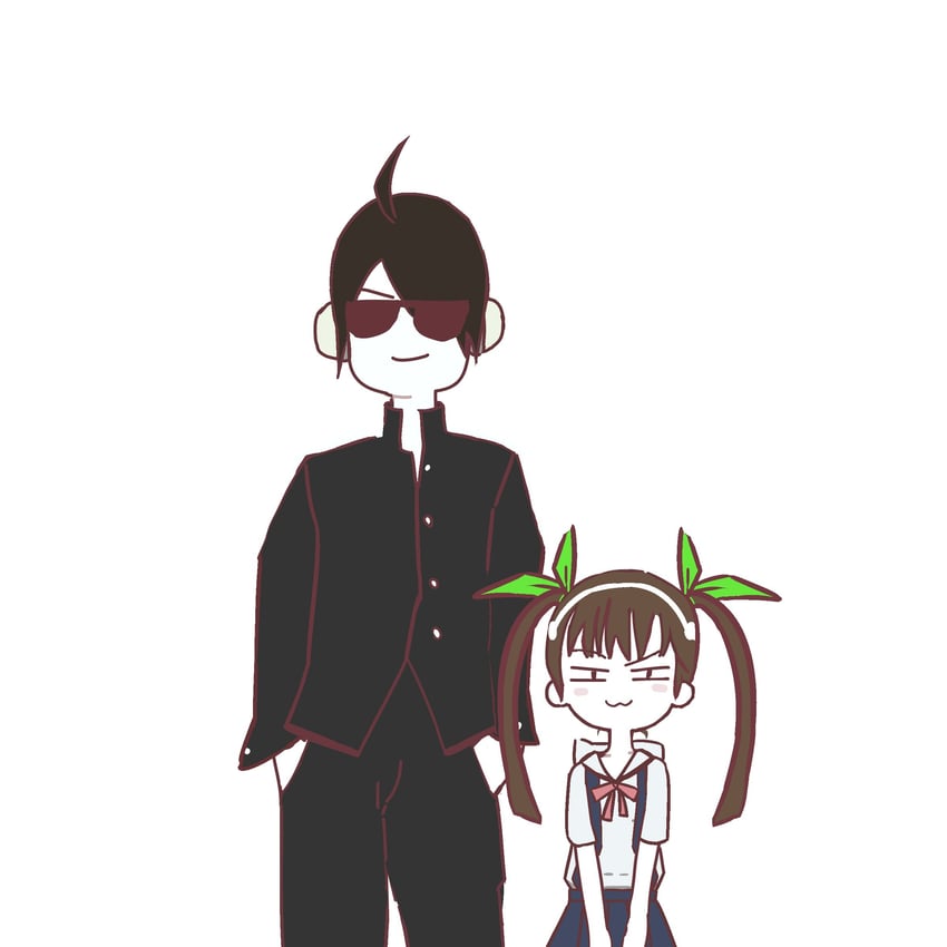 hachikuji mayoi and araragi koyomi (monogatari and 1 more) drawn by evalithfog