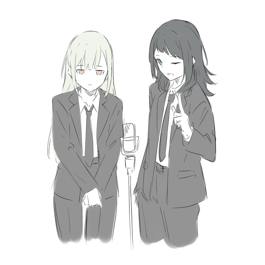 wakaba mutsumi and yahata umiri (bang dream! and 1 more) drawn by kanade_(kanade_3344)