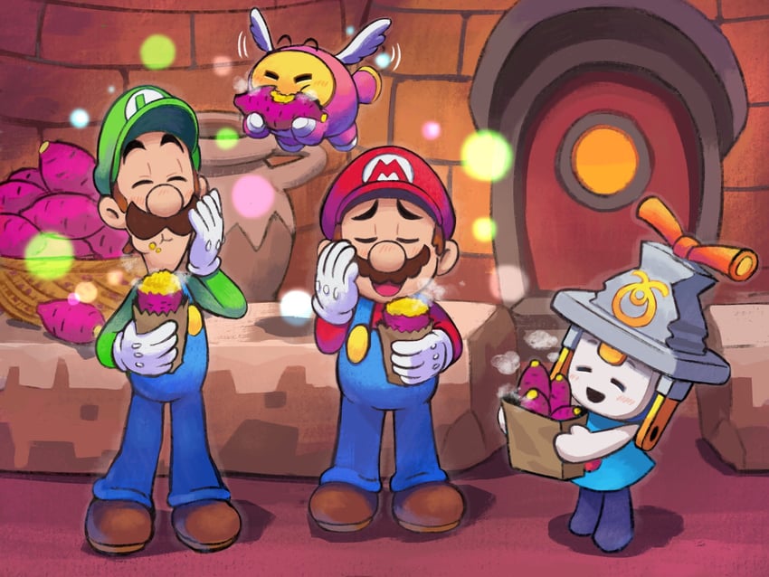 mario, luigi, connie, and snoutlet (mario and 2 more) drawn by ya_mari_6363