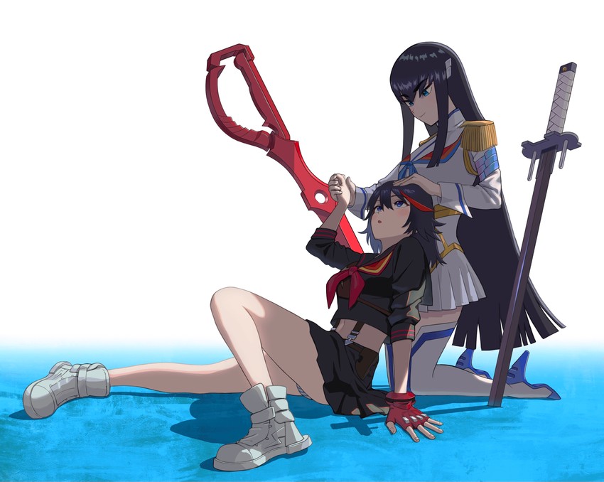 matoi ryuuko, senketsu, kiryuuin satsuki, and junketsu (kill la kill) drawn by makimoto_z