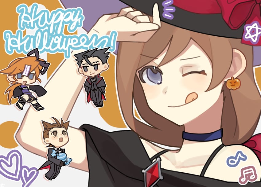 phoenix wright, apollo justice, trucy wright, and athena cykes (ace attorney) drawn by nrmy_1228