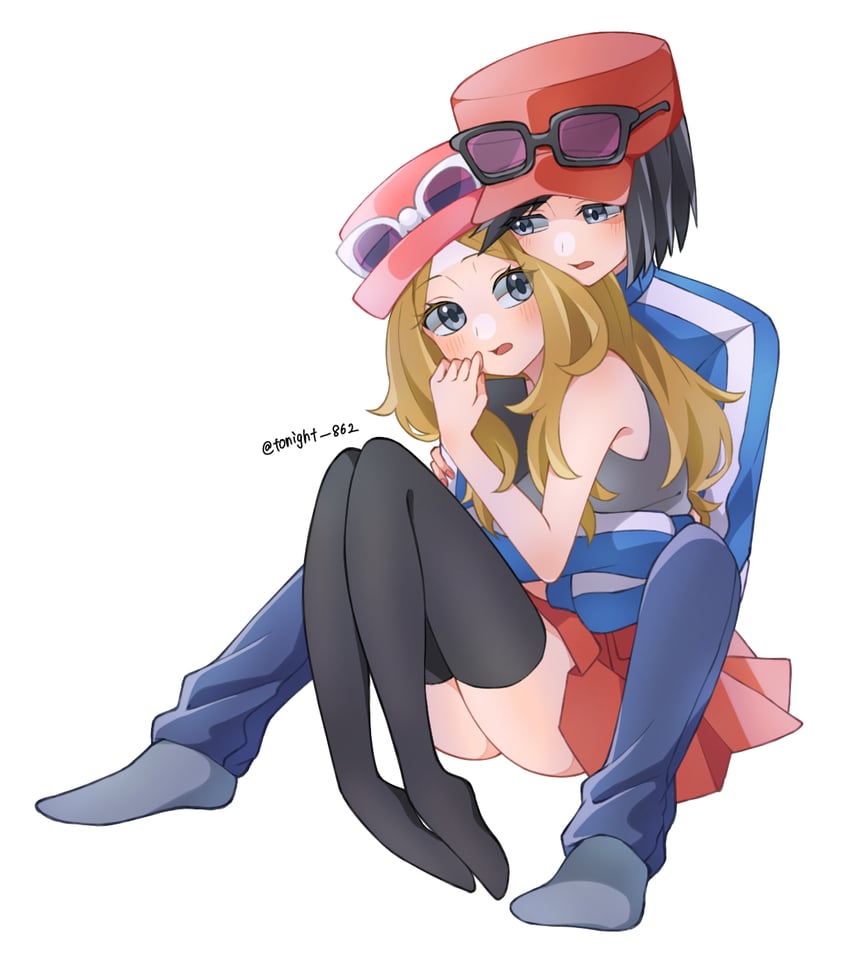 serena and calem (pokemon and 1 more) drawn by rain_(tonight_862)