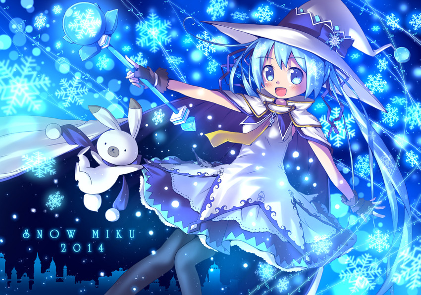 hatsune miku, yuki miku, and rabbit yukine (vocaloid and 1 more) drawn by aki_(akisora_hiyori)