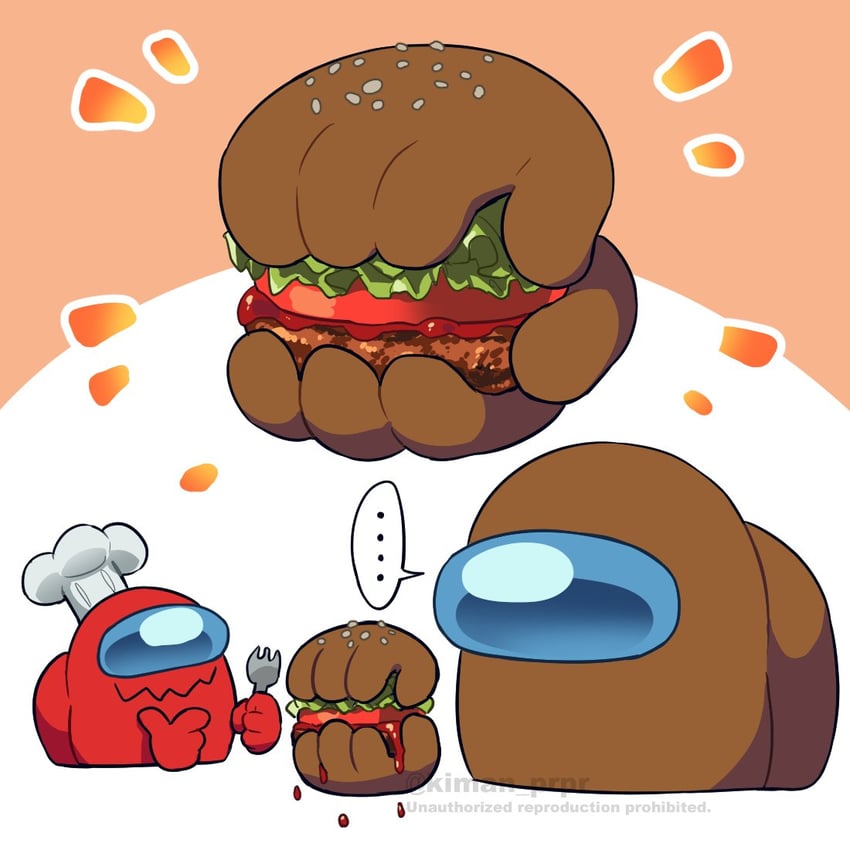 crewmate, red, impostor, and brown (among us) drawn by kiman