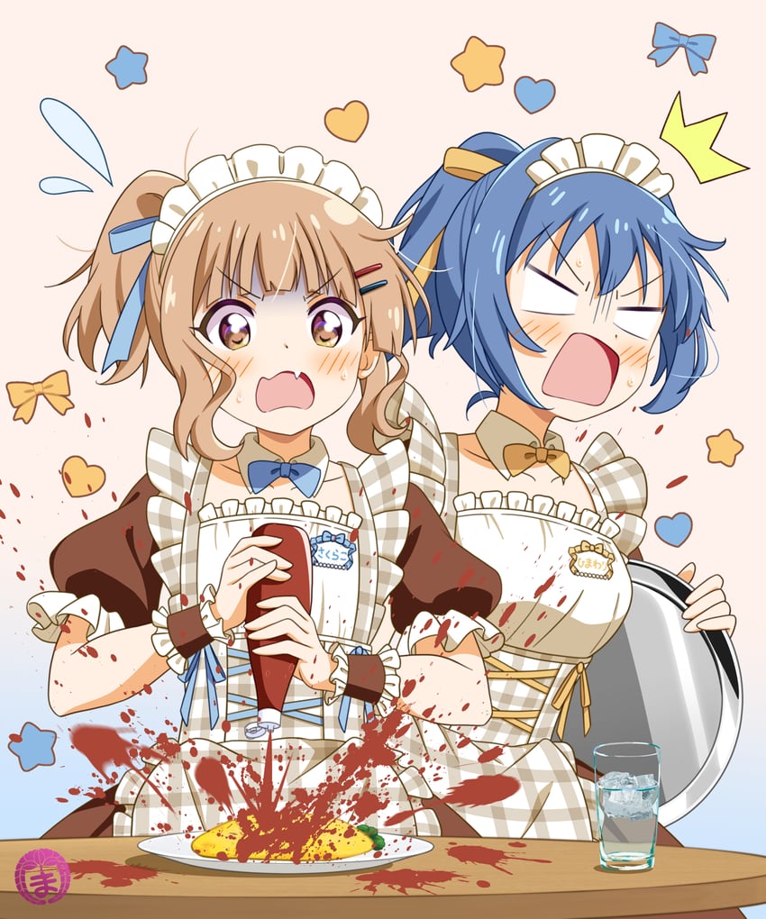 oomuro sakurako and furutani himawari (yuruyuri) drawn by fujino_mariya