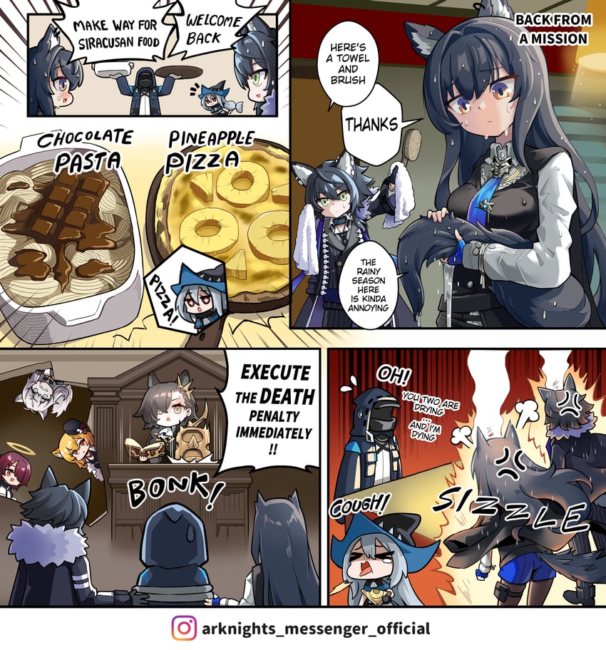 doctor, texas, skadi, lappland, exusiai, and 4 more (arknights) drawn by hm_(hmongt)