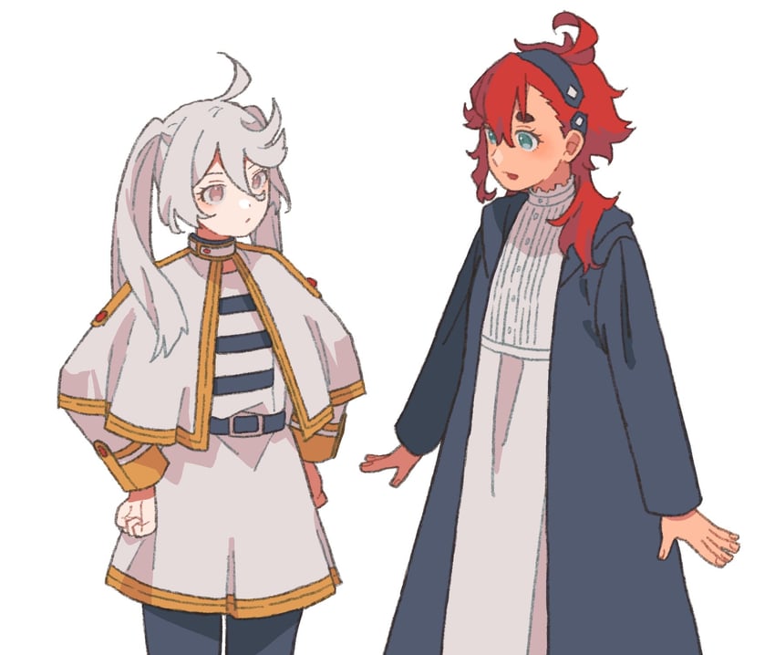 frieren, fern, suletta mercury, miorine rembran, and ichinose kana (gundam and 2 more) drawn by dou_(mame_eee)