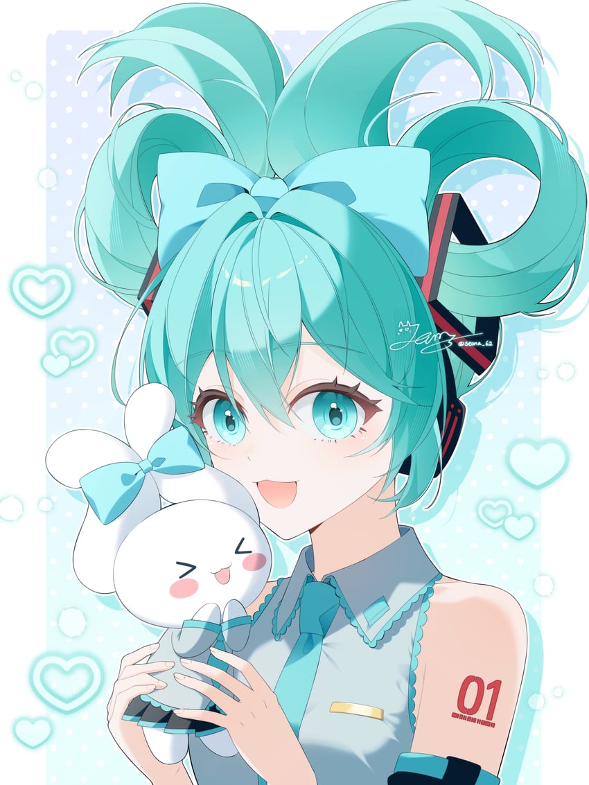 hatsune miku, cinnamoroll, and cinnamiku (vocaloid and 2 more) drawn by seona_62