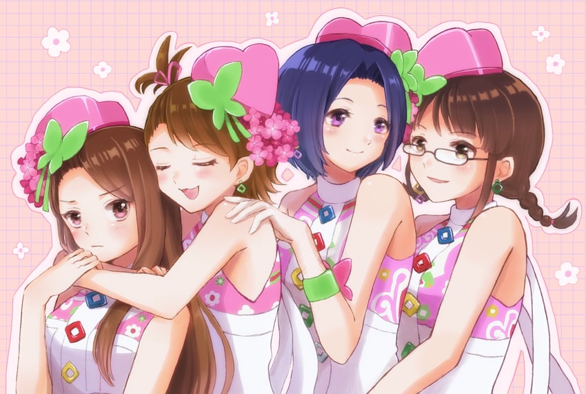 minase iori, miura azusa, akizuki ritsuko, and futami ami (idolmaster and 1 more) drawn by shirako_(srk_srtk)