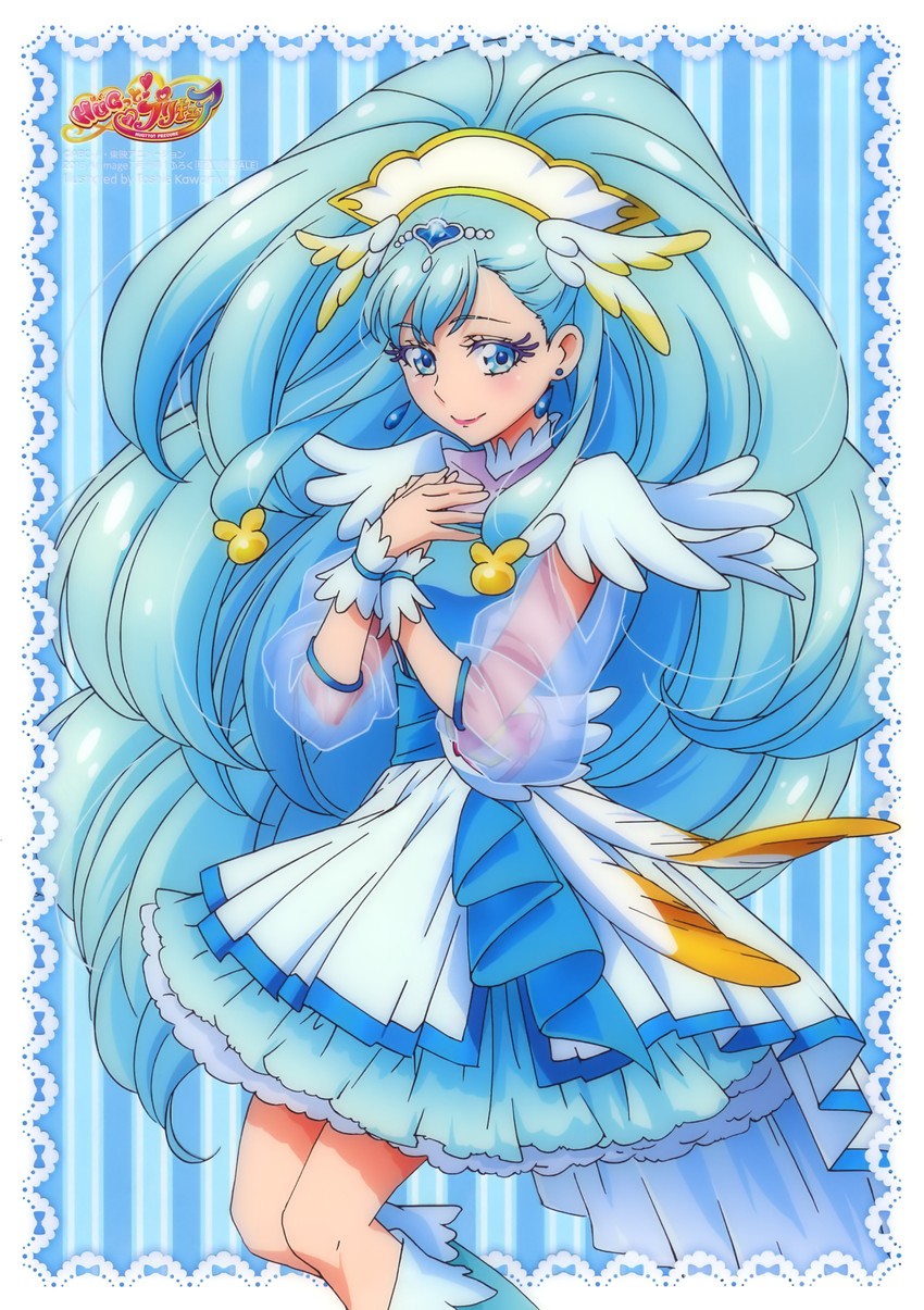 yakushiji saaya and cure ange (precure and 1 more) drawn by kawamura_toshie