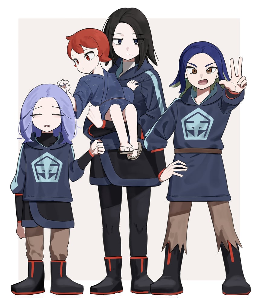 adaman, arezu, mai, and melli (pokemon and 1 more) drawn by umebosi_nigame