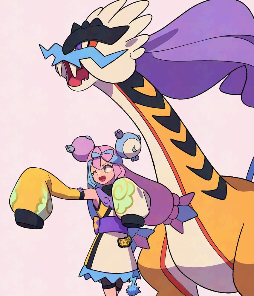 iono and raging bolt (pokemon and 1 more) drawn by tyako_089