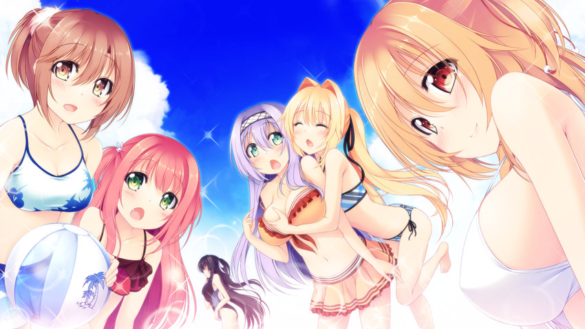 habu chika, tsunoda miyabi, endou kotoko, yano aya, tachimori saki, and 1 more (koi shiyo?) drawn by kazakura