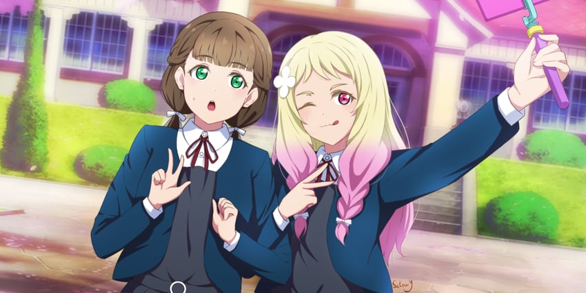 onitsuka natsumi and sakurakoji kinako (love live! and 1 more) drawn by satou_yuzuki