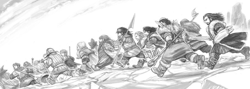 bilbo baggins, thorin oakenshield, fili, kili, balin, and 9 more (tolkien's legendarium and 1 more) drawn by merumeru626