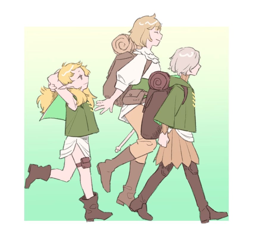 falin touden, mithrun, and fleki (dungeon meshi) drawn by rinsy_fanart