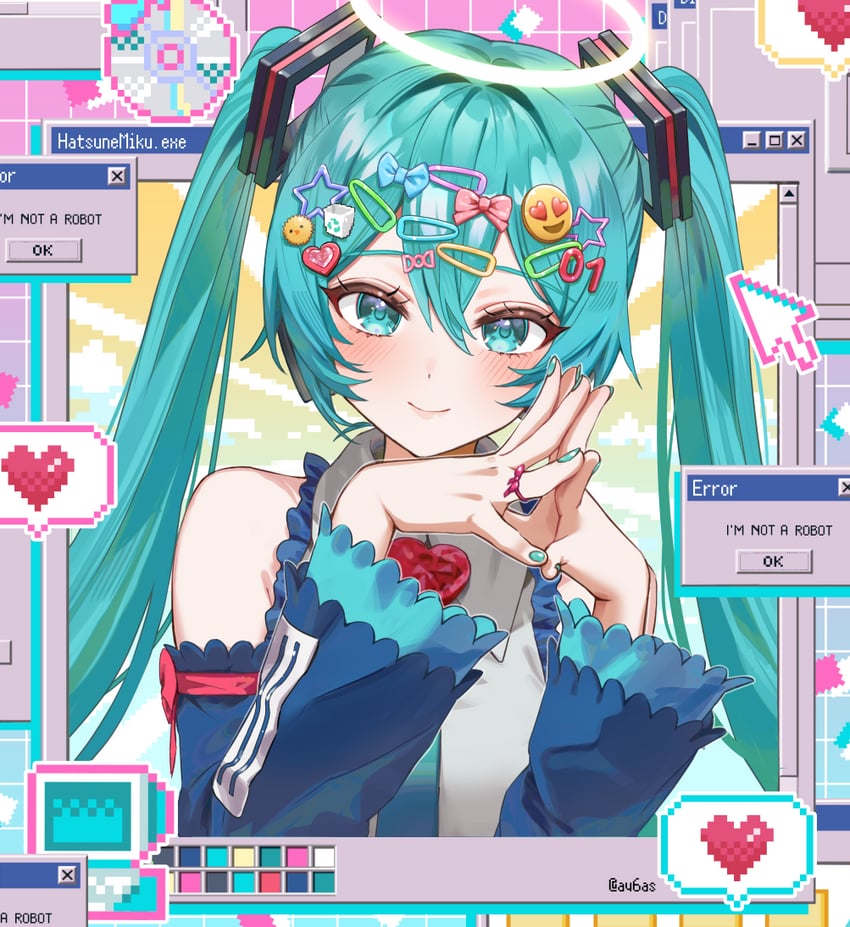 hatsune miku (vocaloid and 2 more) drawn by ay6as
