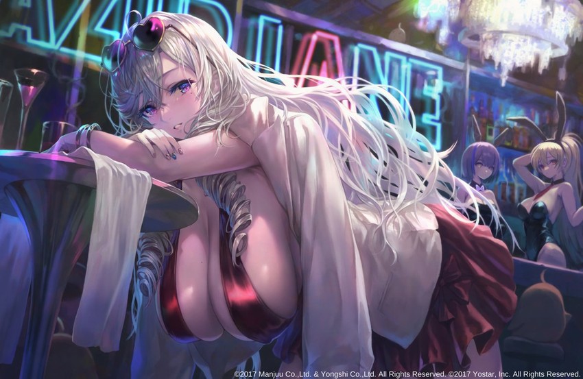 manjuu, jean bart, gascogne, and algerie (azur lane and 1 more) drawn by yoshiku_(oden-usagi)