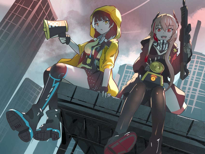 m4 sopmod ii, ro635, dinergate, and banana (girls' frontline) drawn by genmu_84