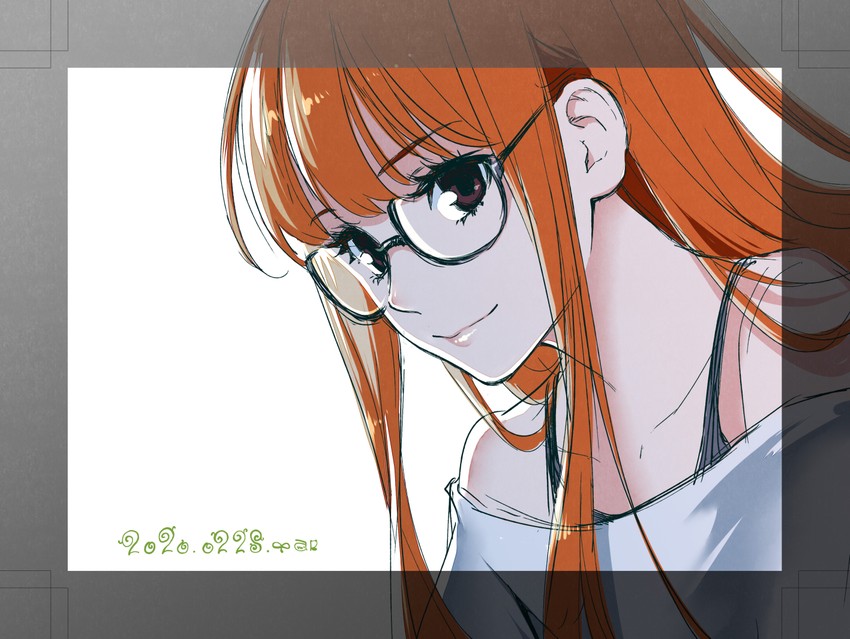 sakura futaba (persona and 1 more) drawn by amupon