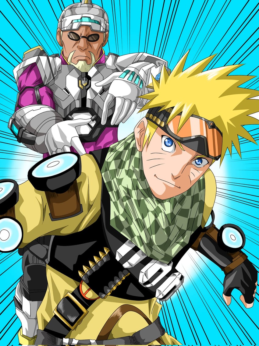 uzumaki naruto, mirage, newcastle, and killer bee (naruto and 2 more) drawn by sena_(neongai12)