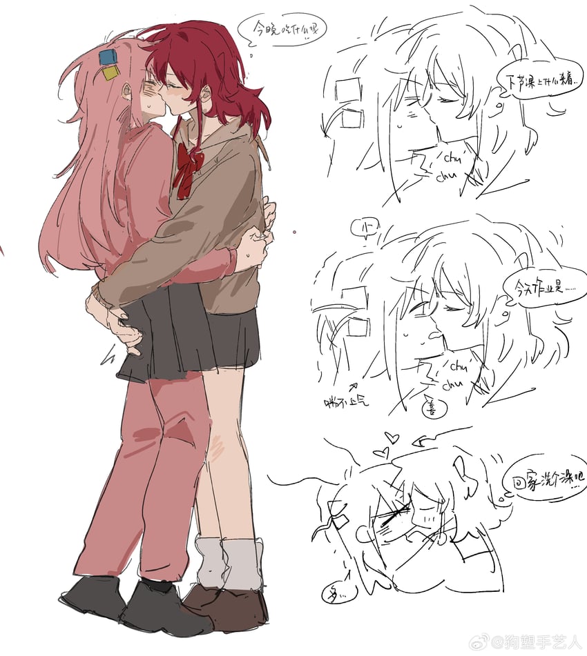 gotoh hitori and kita ikuyo (bocchi the rock!) drawn by lingyi