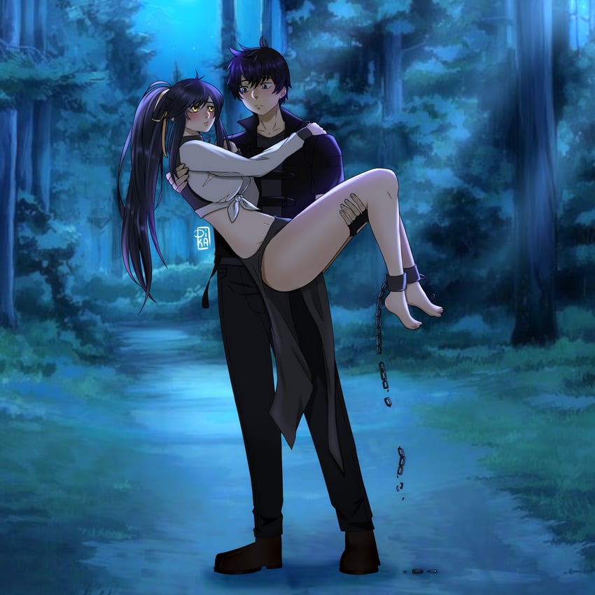 doumeguri kakeru and aikawa shuuko (ecstas online) drawn by dika_cchi