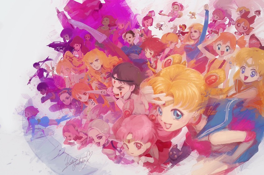 kinomoto sakura, chun-li, nami, tsukino usagi, nico robin, and 32 more (pokemon and 26 more) drawn by kasumi_yoshida