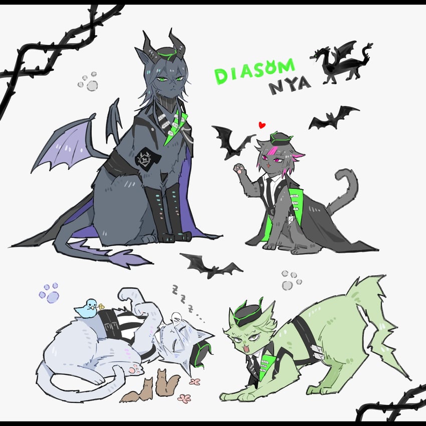 lilia vanrouge, malleus draconia, silver vanrouge, and sebek zigvolt (twisted wonderland) drawn by awara_kayu