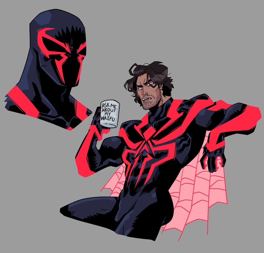 miguel o'hara and spider-man (marvel and 3 more) drawn by wolfsvile