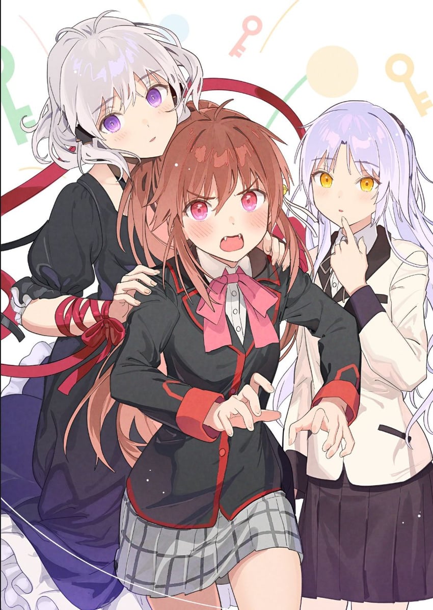 tachibana kanade, natsume rin, and kagari (little busters! and 4 more) drawn by koyoi_mitsuki