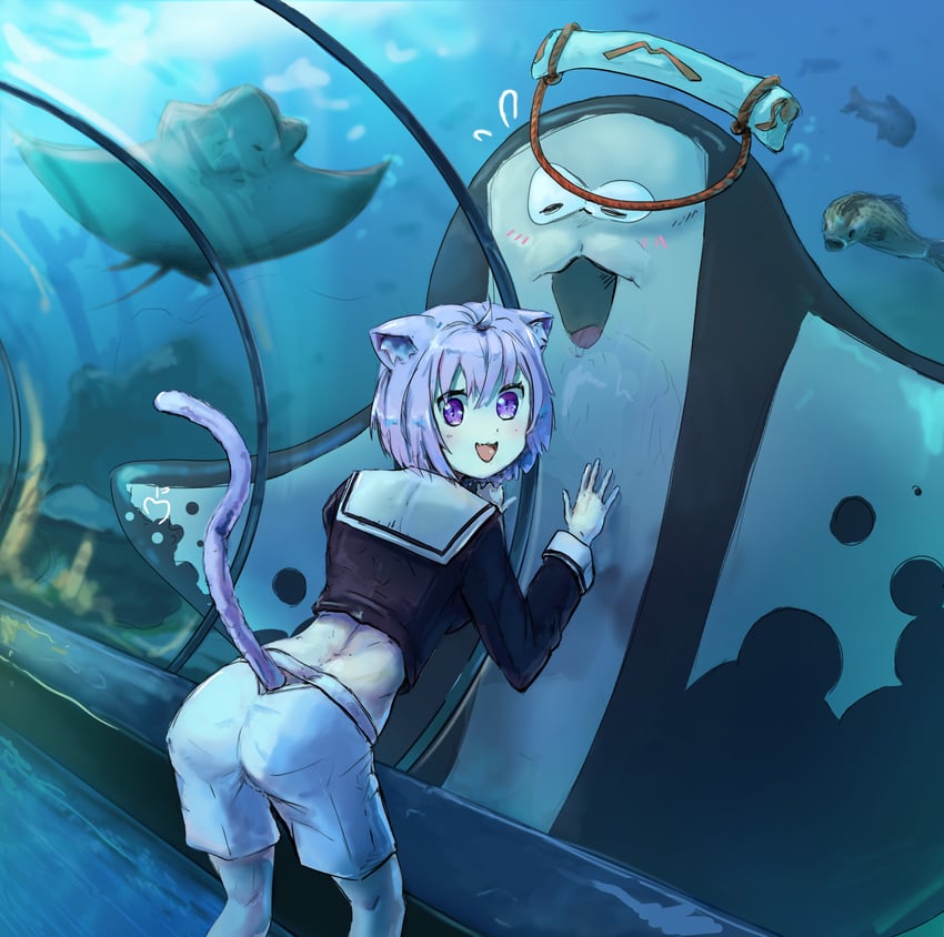 nekomata okayu and big man (hololive and 2 more) drawn by liamickpie