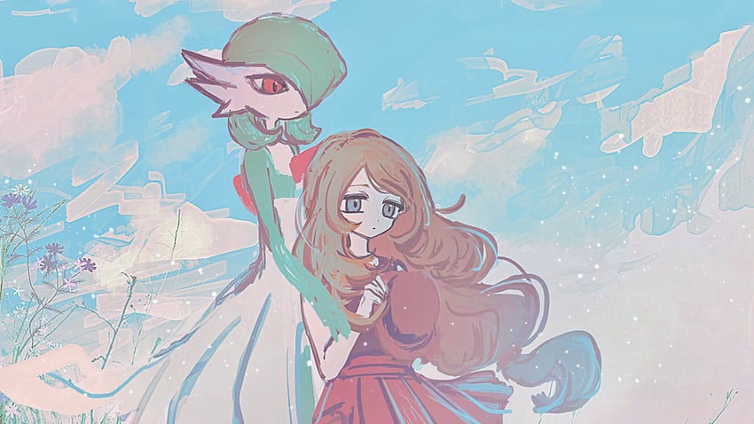 gardevoir and serena (pokemon and 1 more) drawn by horimhkw11