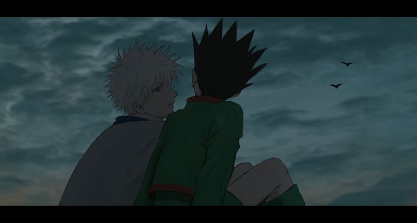 killua zoldyck and gon freecss (hunter x hunter) drawn by ra_yu
