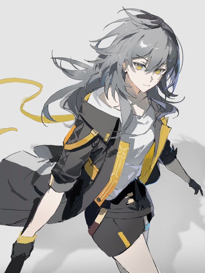 trailblazer and stelle (honkai and 1 more) drawn by heqing