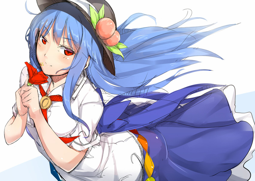hinanawi tenshi (touhou) drawn by neropaso